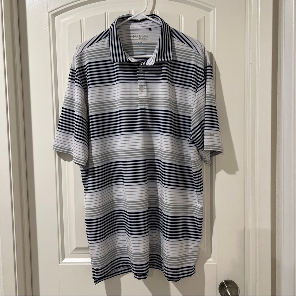 Columbia Sportswear Striped Omni-Wick Fairway Polo Golf Shirt, Size XL